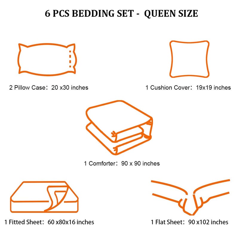 lris Bedding 6 Pieces Bed in a Bag for Gaming Bedding Set,Boys Gamer Comforter Set with Flat Sheet,Fitted Sheet,Pillowcases,Cushion Cover,Game Console Pattern Bed Set for Kids Boys Room Decor - Image 5